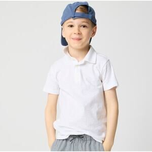 Crewcuts by J.Crew Short Sleeve Jersey Cotton Polo Shirt Boys S White Pullover